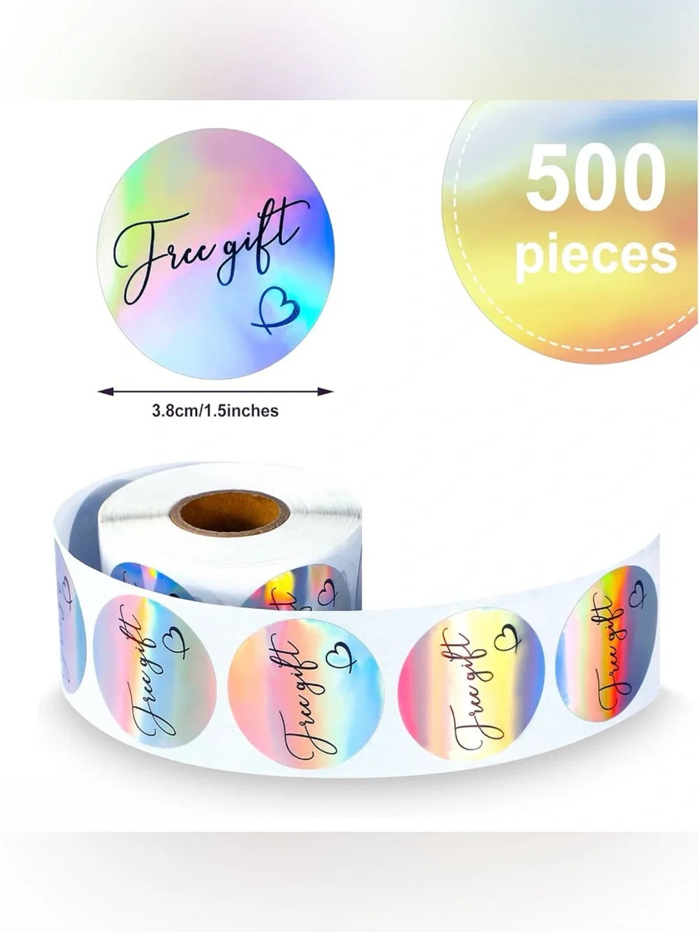Free Gift silver metallic stickers 500